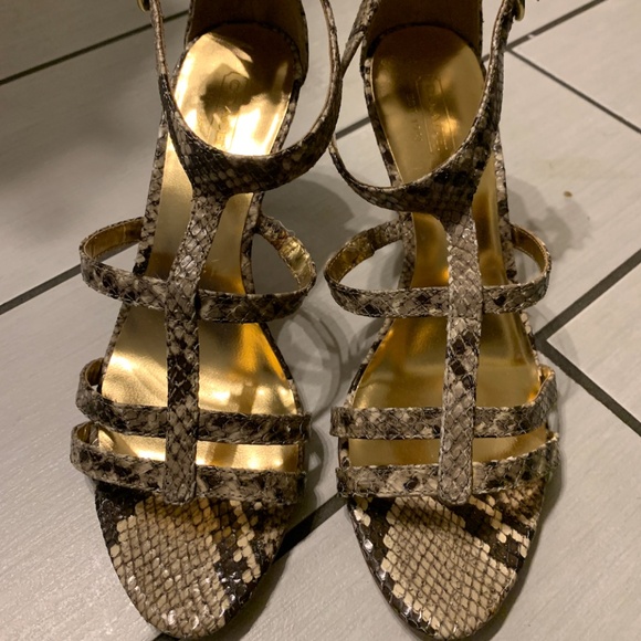 COACH Snakeskin Strappy Sandals New - Picture 1 of 3